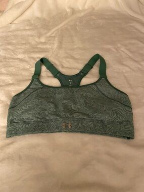 Under Armour Green Marble-Print Racerback Sports Bra